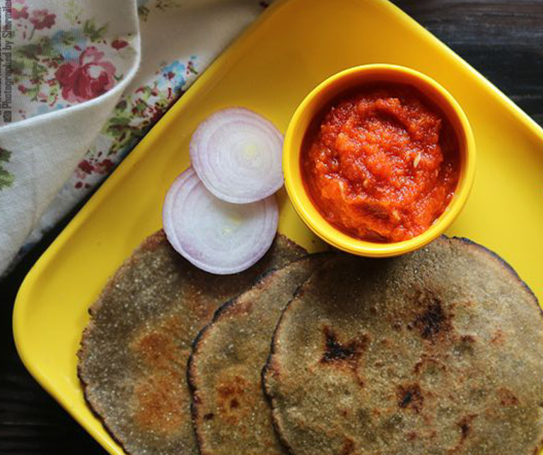 Chokhi Dhani Indore Bajra Roti with Dal And Lehsun Chutney